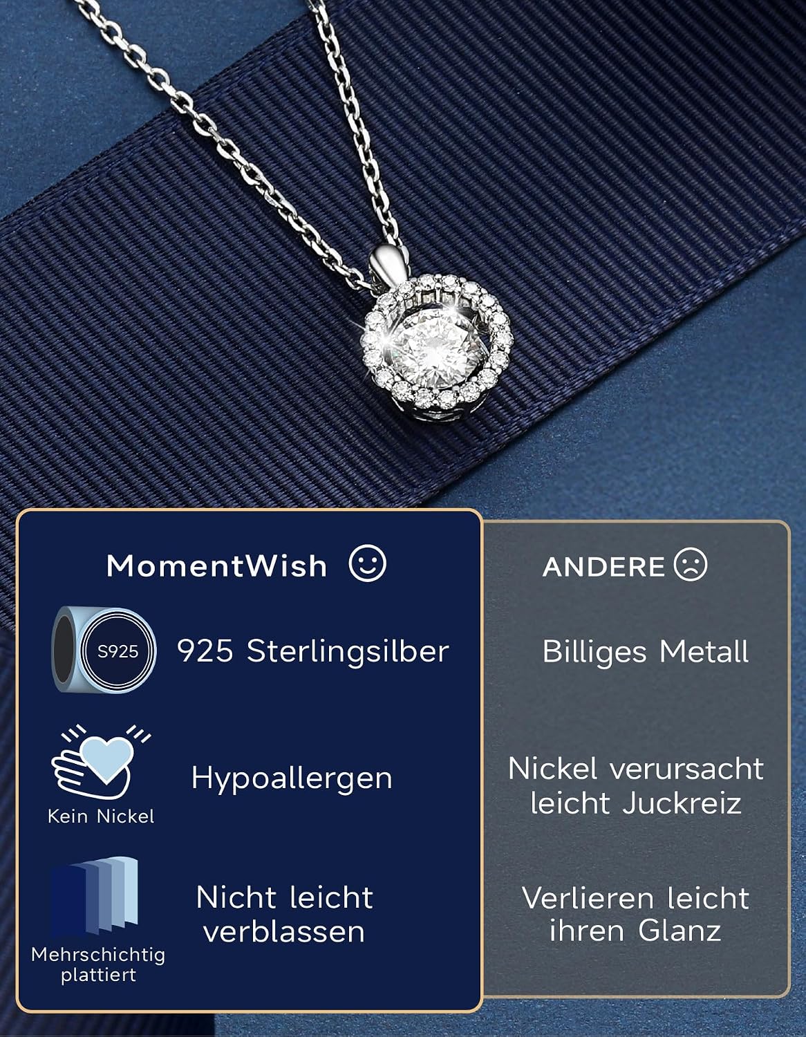 Thumbnail 4 de MomentWish Halskette Damen 1 Karat Moissanit