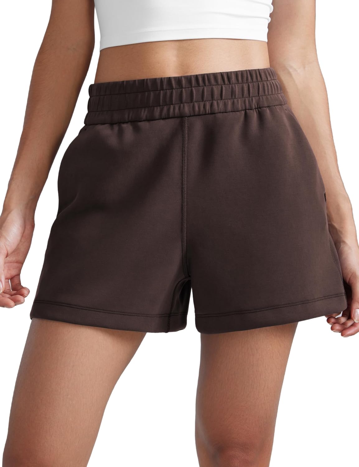 Detalle 2 de Shorts femme CRZ YOGA SoftAura à taille haute, tissu doux et stretch pour le quotidien