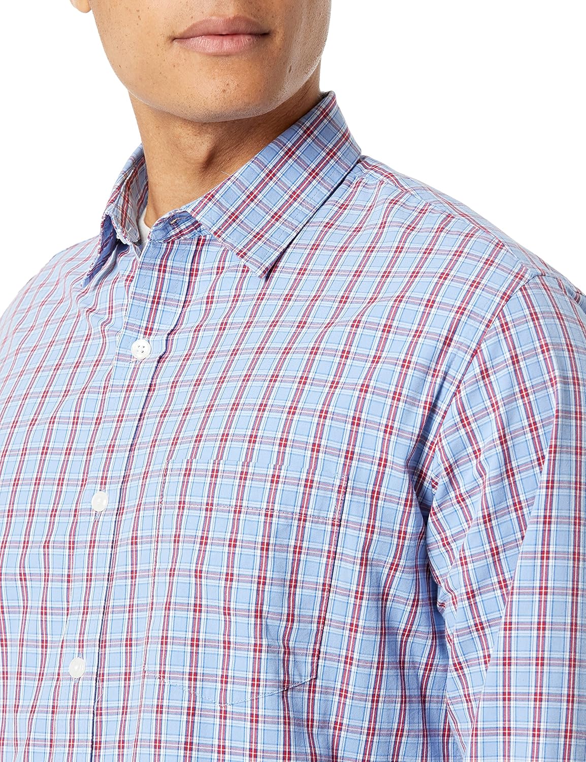 Detalle de Amazon Essentials Homme Chemise en popeline à manches longues coupe standard, style décontracté