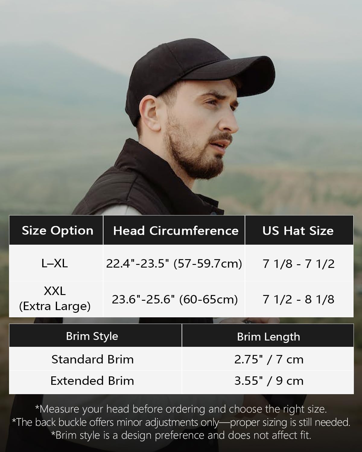 Thumbnail 5 de Casquette de sport Zylioo XL/XXL pour grandes têtes (55 à 65 cm) – aile longue 7/9 cm