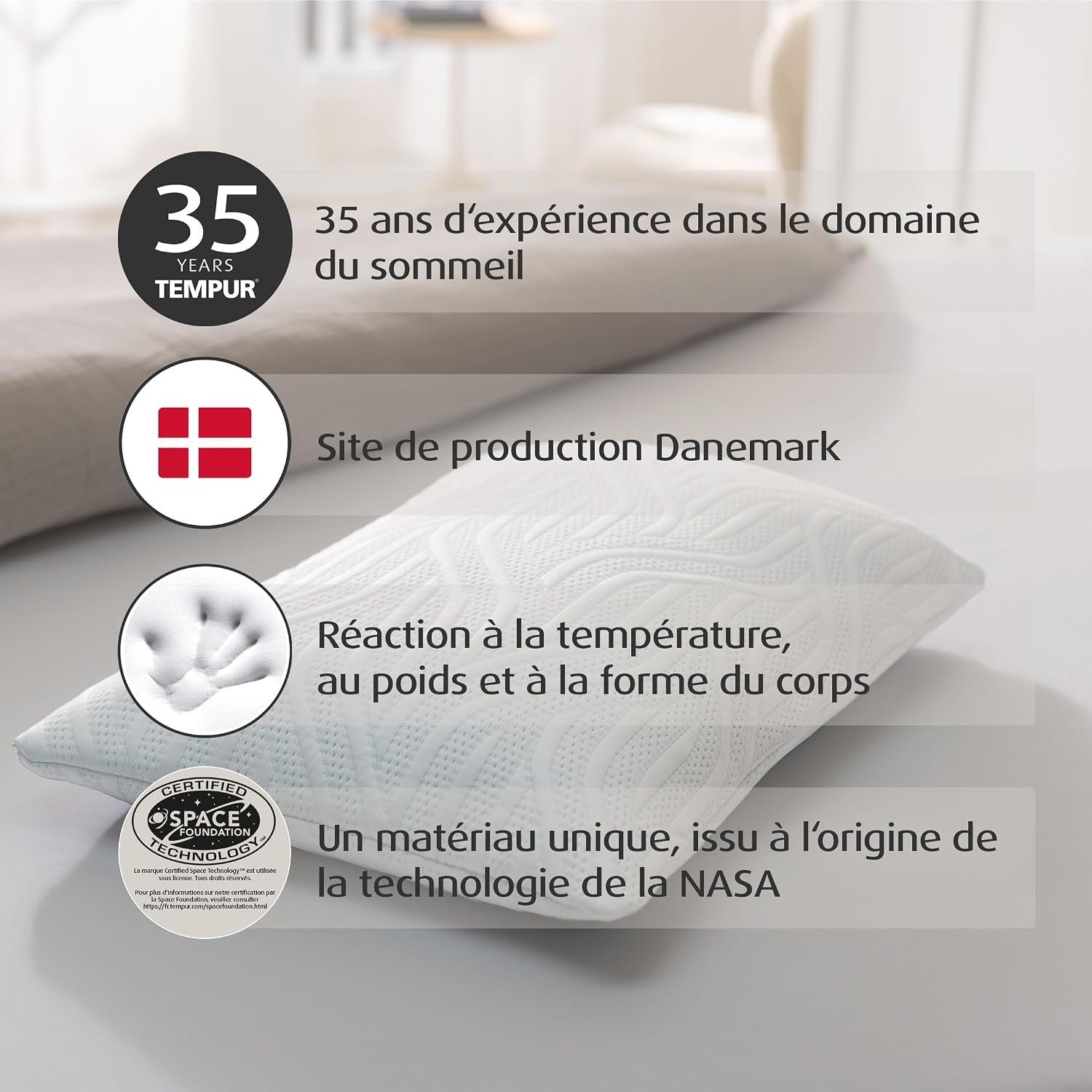 Thumbnail 4 de TEMPUR Ombracio coussin de couchage 60 x 50 x 10 cm