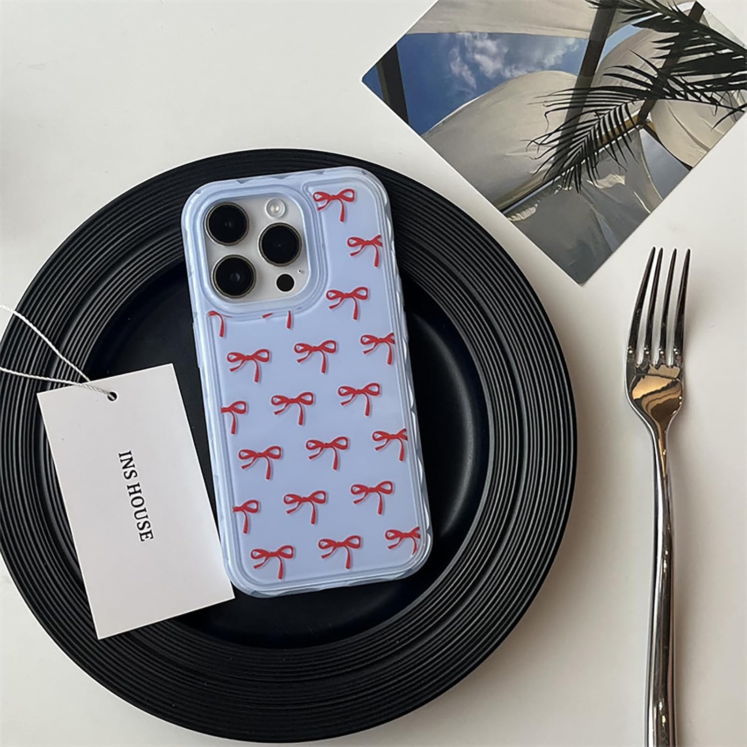 Thumbnail 5 de xoniery iPhone 16 Pro Max case with cute bowknot bow aesthetic pattern (blue)