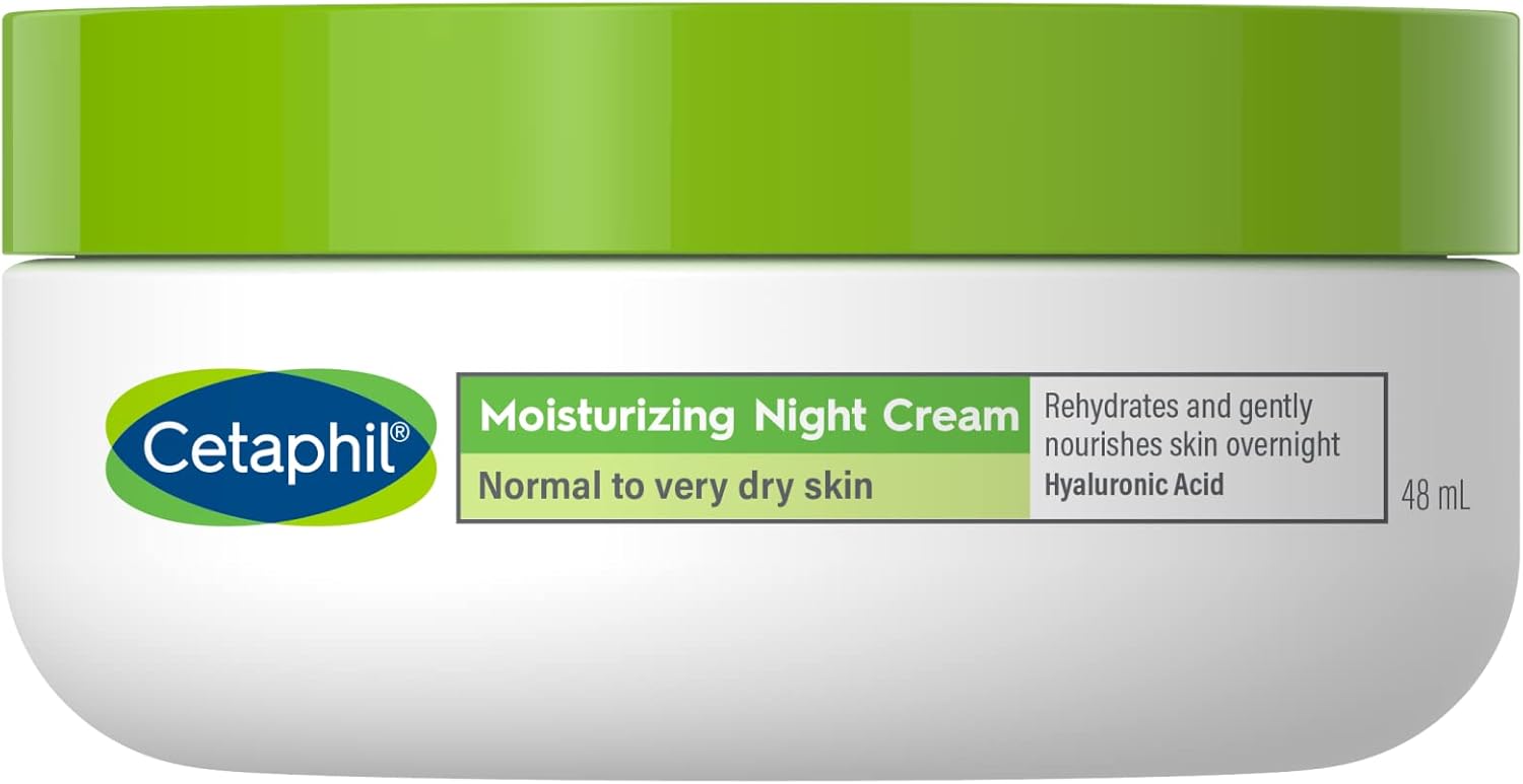 Detalle de Cetaphil Crème Hydratante Nuit Visage, 48 ml — Hydratation longue durée pour peaux normales et sèches