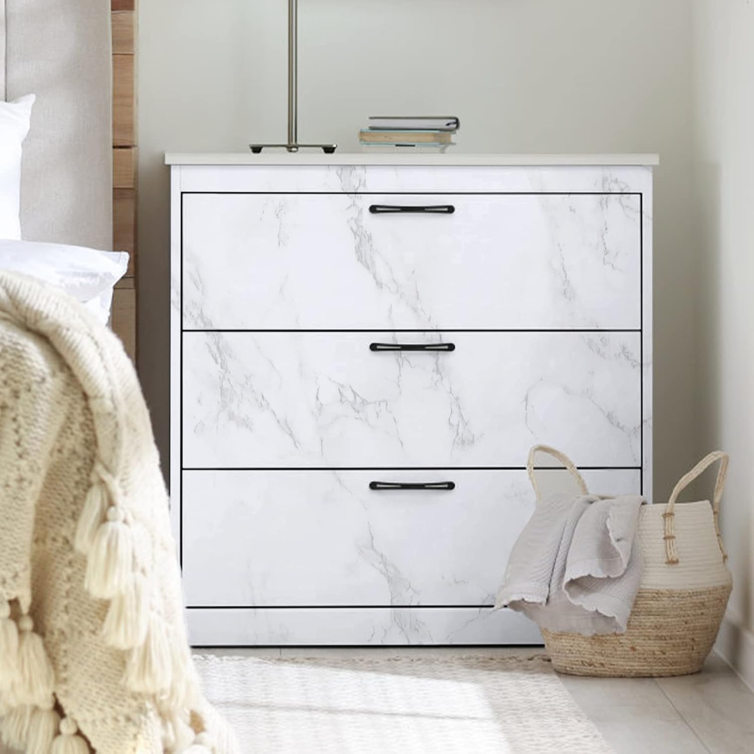Thumbnail 3 de Hode Marble Sticky Back Plastic (90cm x 10m) Granite White Grey vinyl wrap contact paper
