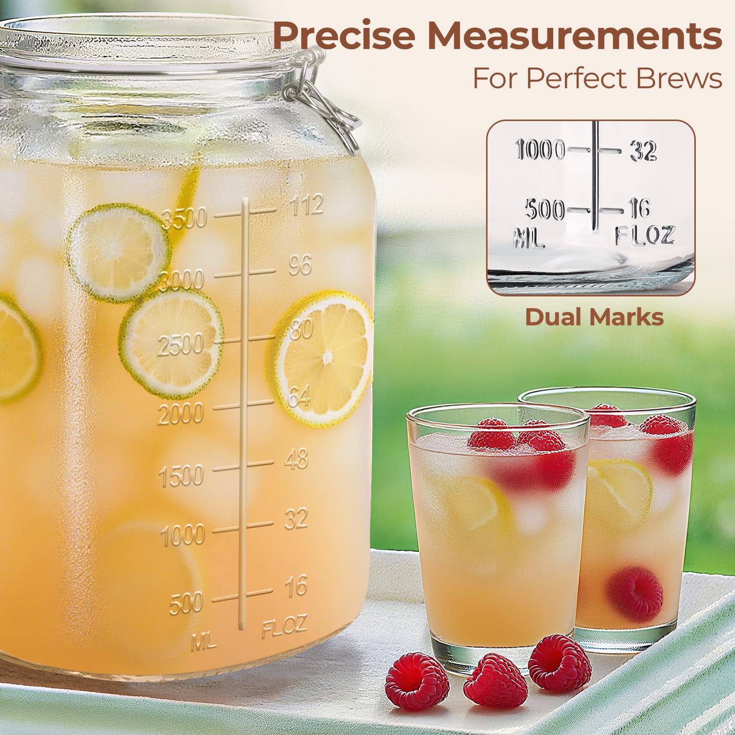 Detalle de ComSaf Large Glass Storage Containers 1.1 gal 🍶