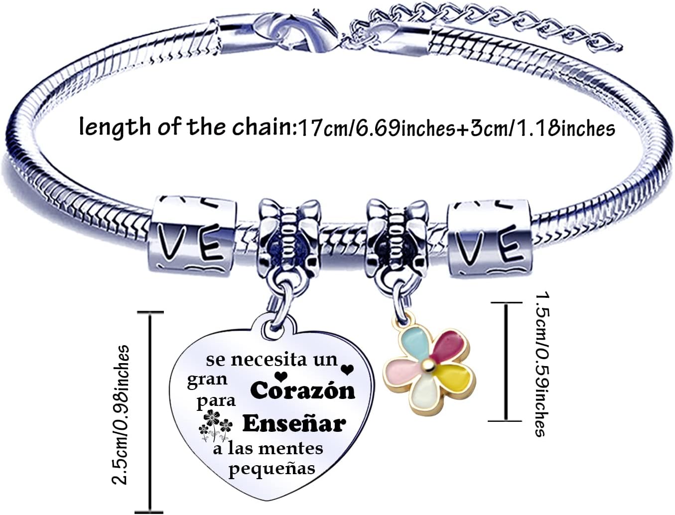 Detalle 2 de FGHJK Pulsera Maestro Profesora – Regalo de Graduación y Día del Maestro