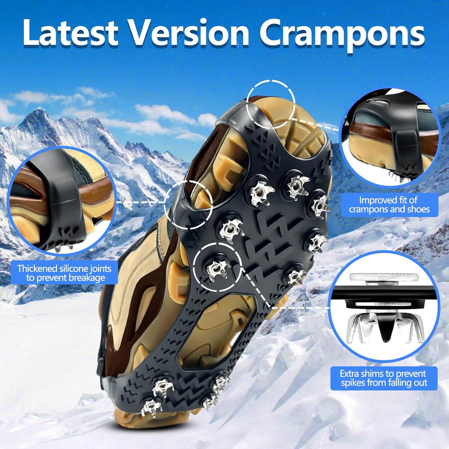 Detalle de SYNYOUR Crampons Silicone Ice Grips for Boots
