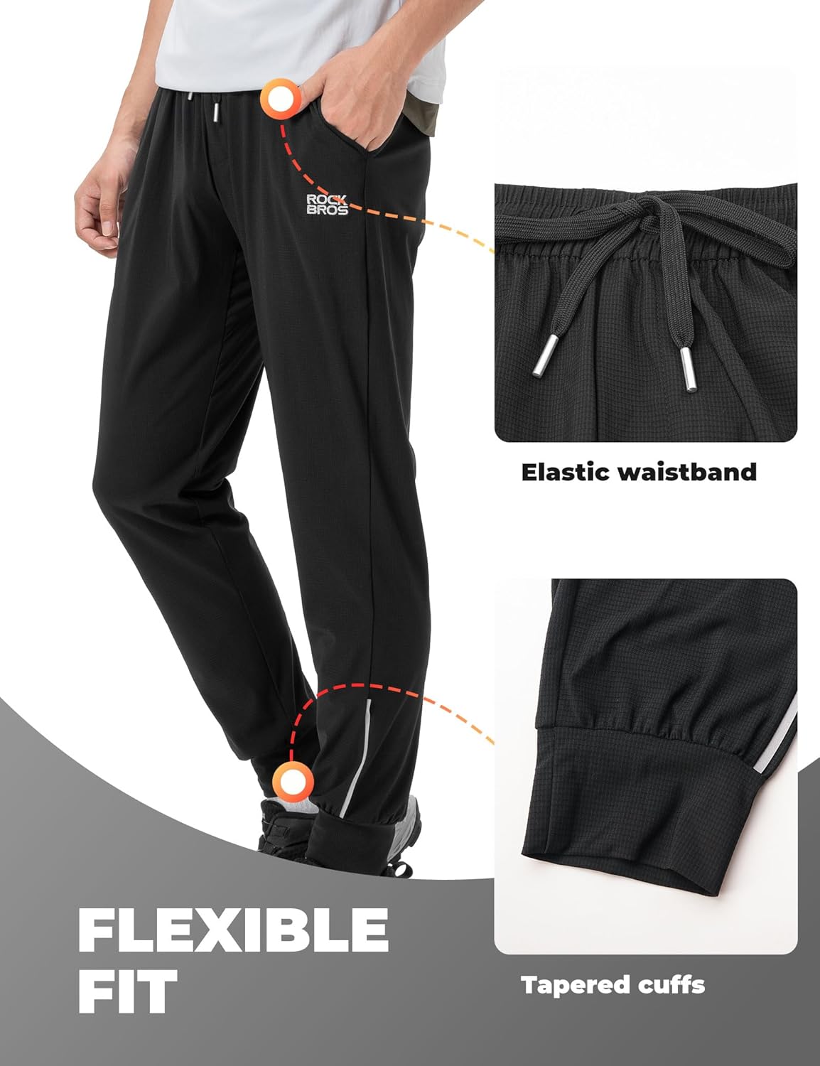 Thumbnail 2 de ROCKBROS Pantaloni lunghi ciclismo estivo uomo traspiranti a asciugatura rapida, neri