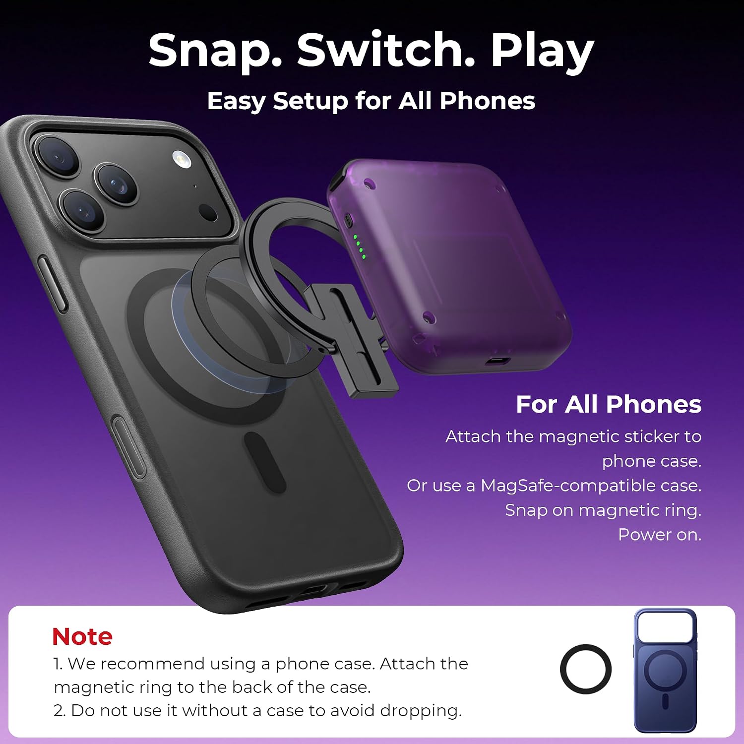 Thumbnail 3 de abxylute M4 Snap-On Mobile Gaming Controller for Android & iPhone