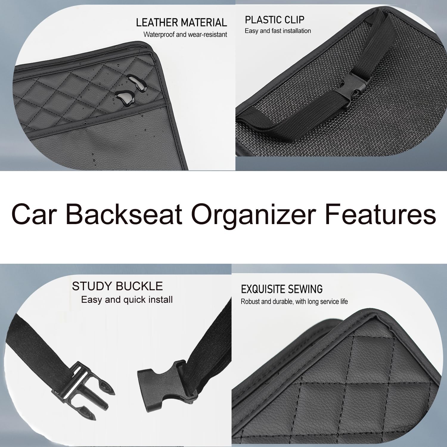 Detalle 1 de LXUNYI car seat organizer in PU leather