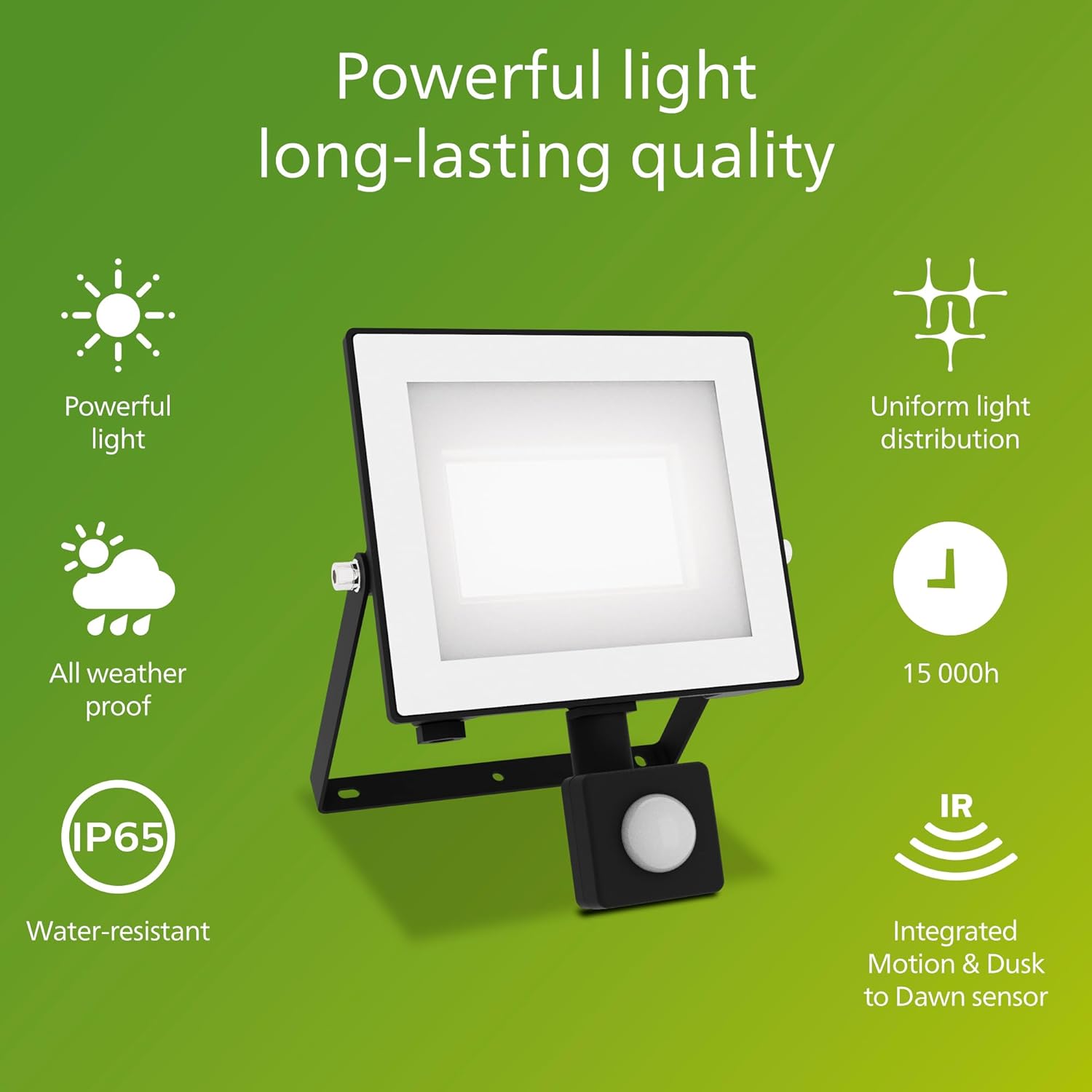 Thumbnail 1 de PHILIPS Lois Outdoor Floodlight with Sensor, 30 W, 5000 K, Black