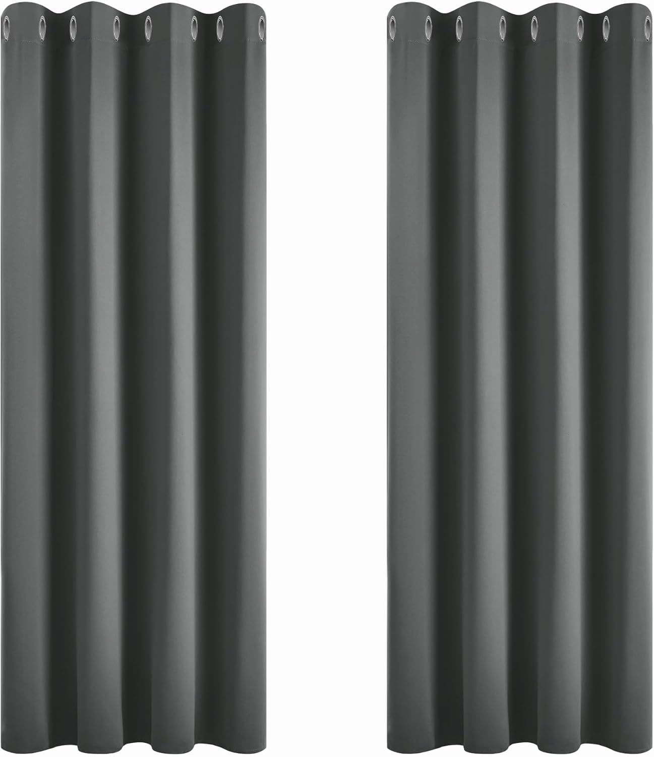 Detalle de Deconovo Grey 2-Pane Eyelet Blackout Curtains