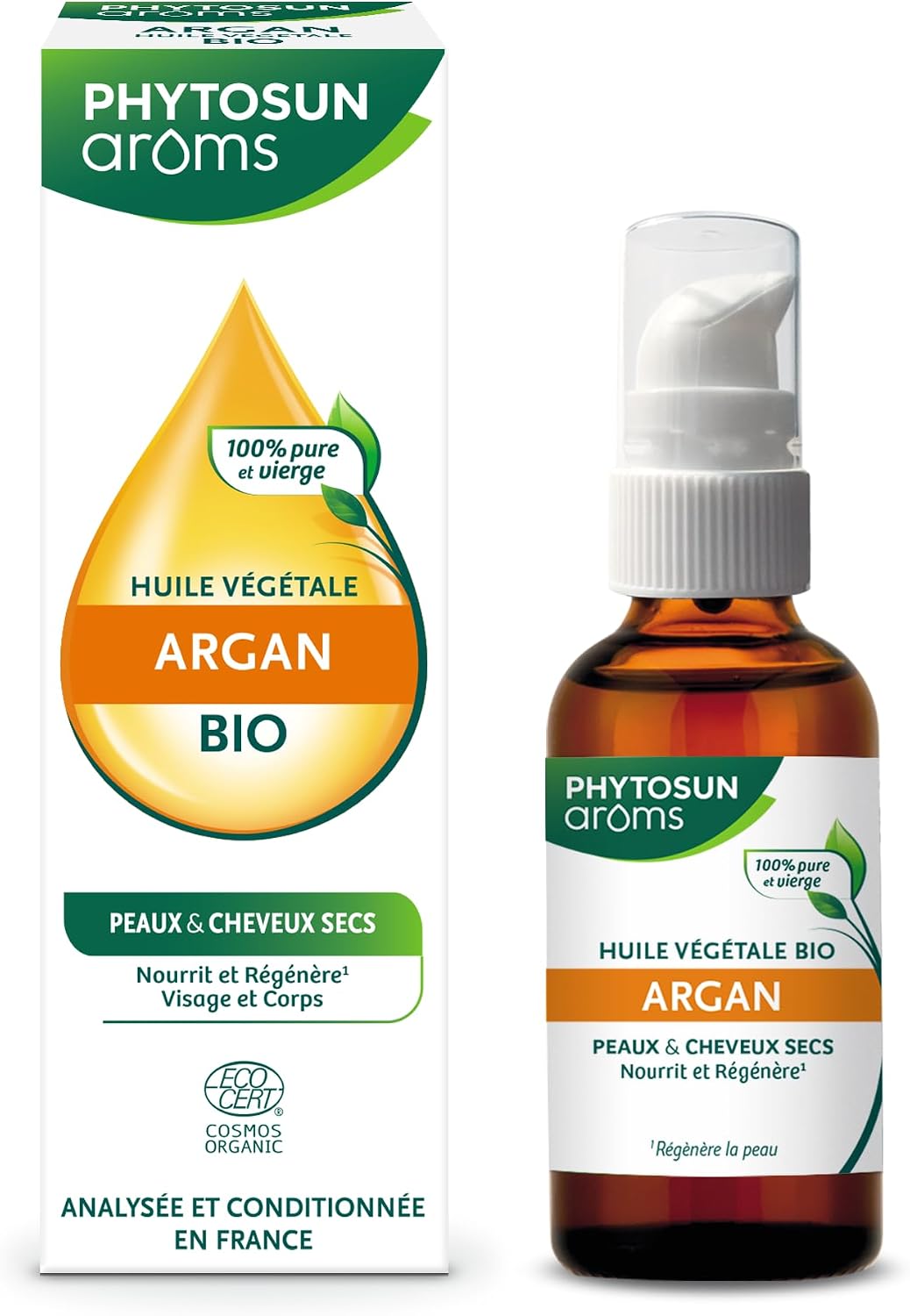 Detalle 2 de Huile végétale d’argan bio PHYTOSUN AROMS, 100% pure et vierge, hydratante et fortifiante (50 ml)