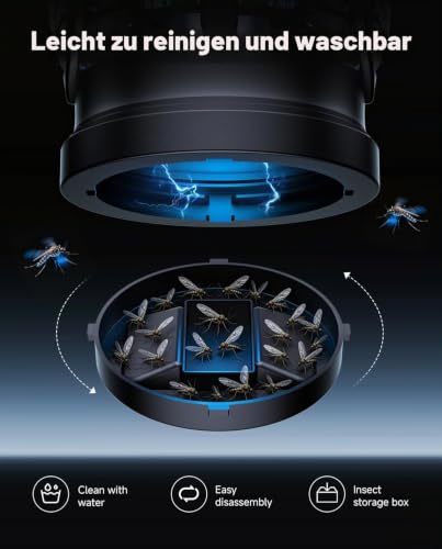 Thumbnail 6 de KITBEZN Insektenvernichter Elektrisch 20W UV‑Lampe, 4200V, IPX4 – Mückenfalle für Innen und Außen