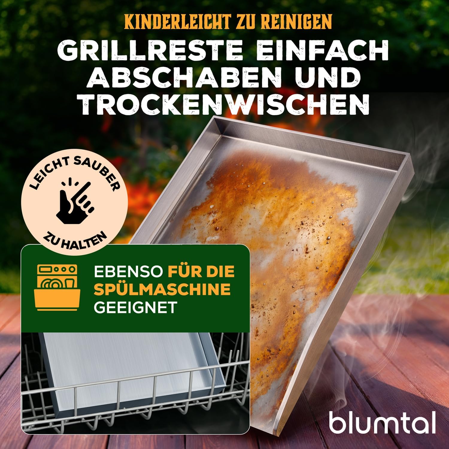 Thumbnail 6 de Blumtal Grill-Plancha Set aus Edelstahl (30×40 cm) inkl. 2 Spachteln & Ölflasche
