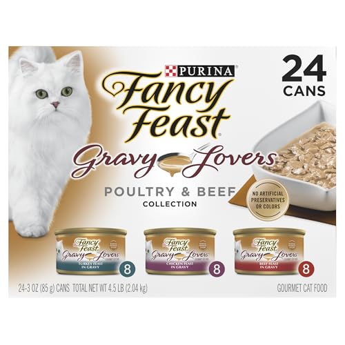 Detalle de Purina Fancy Feast Gravy Lovers: Poultry & Beef Wet Cat Food (3oz, 24-Pack)