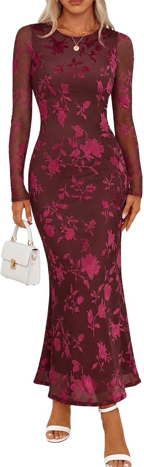 Detalle de MEROKEETY Women's Formal Maxi Dress