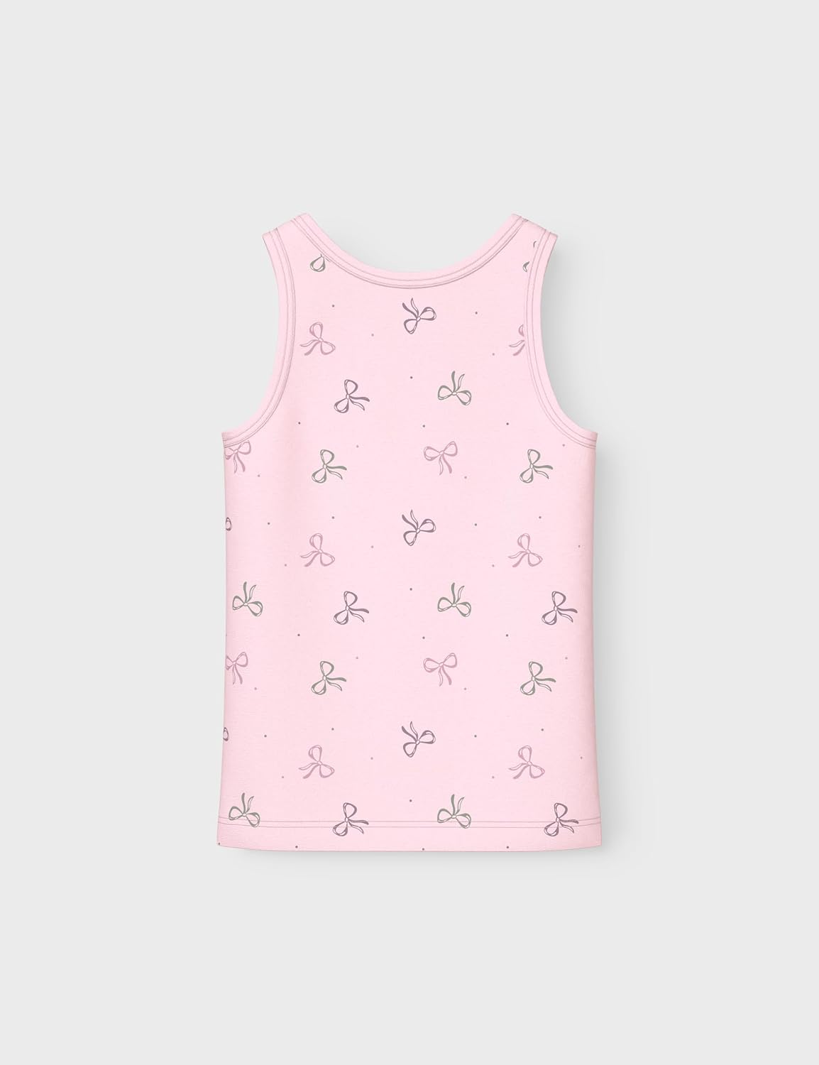 Detalle de NAME IT Nmftank Top 2p Barely Pink Bow Noos Nmftank – Lot de 2 débardeurs avec nœud Rose Fille