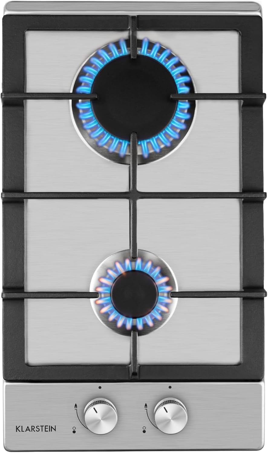 Detalle de Klarstein DSM-90400-gnit 2-Burner Built-In Gas Hob, 4 kW, Stainless Steel