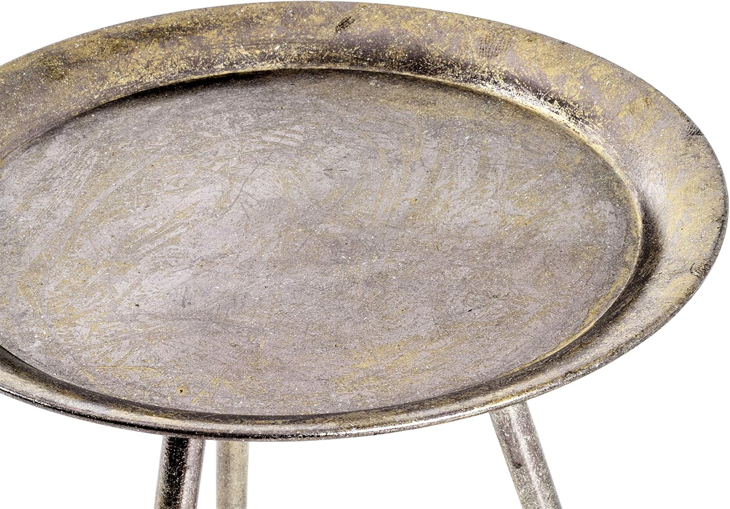 Detalle 2 de HAKU Tavolino bronzo in metallo – Ø 38 cm, altezza 47 cm, stile moderno