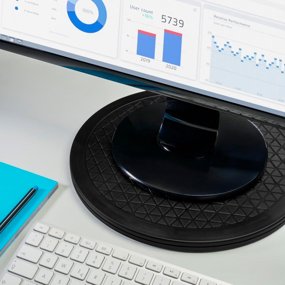 Thumbnail 1 de Hama Plateau Tournant Universel Hama 30 cm (360°) – Plateau rond rotatif L, jusqu’à 80 kg, noir