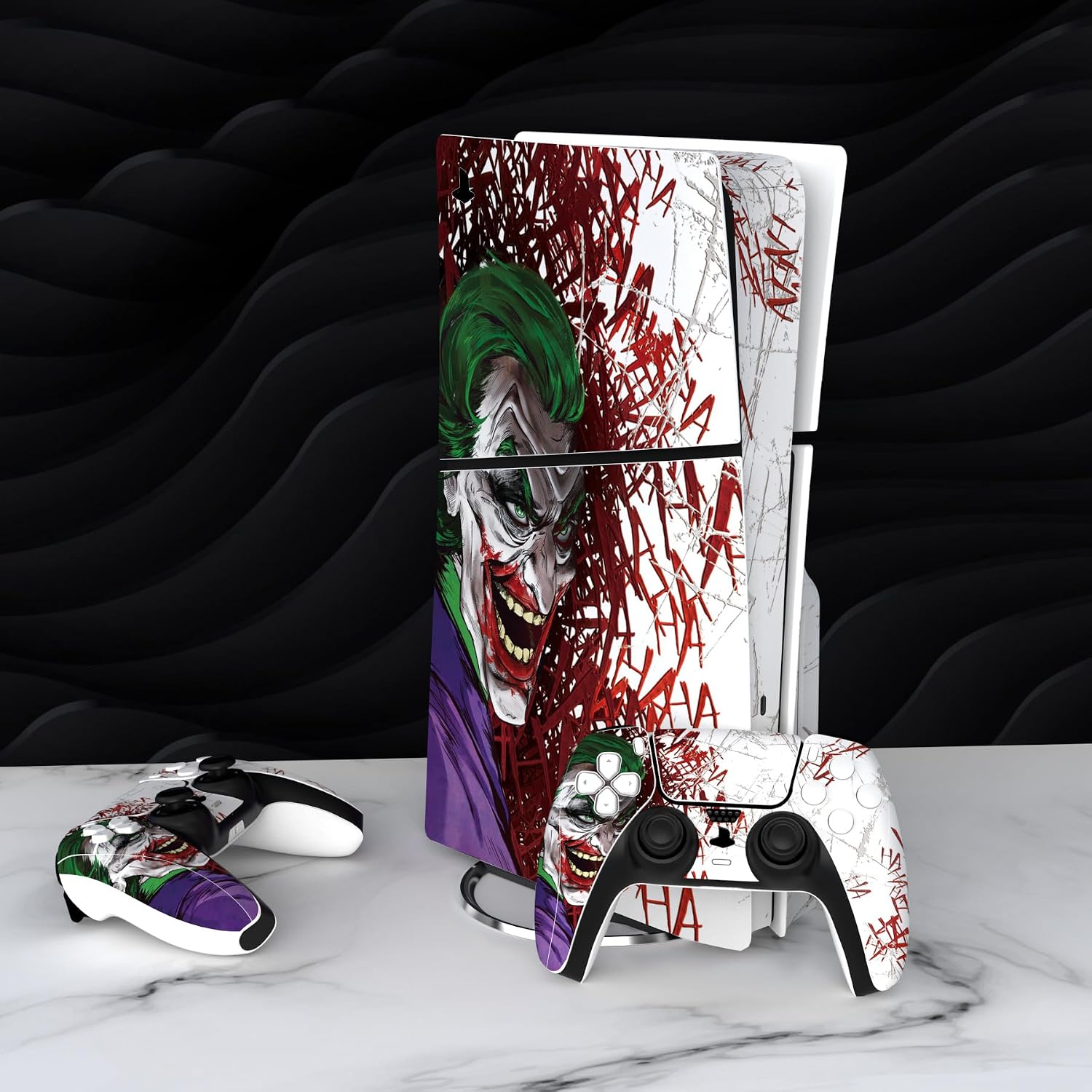 Thumbnail 3 de playvital Full Set Skin Sticker for PS5 Slim Disc Edition (new smaller design) – Clown Hahaha vinyl decal set