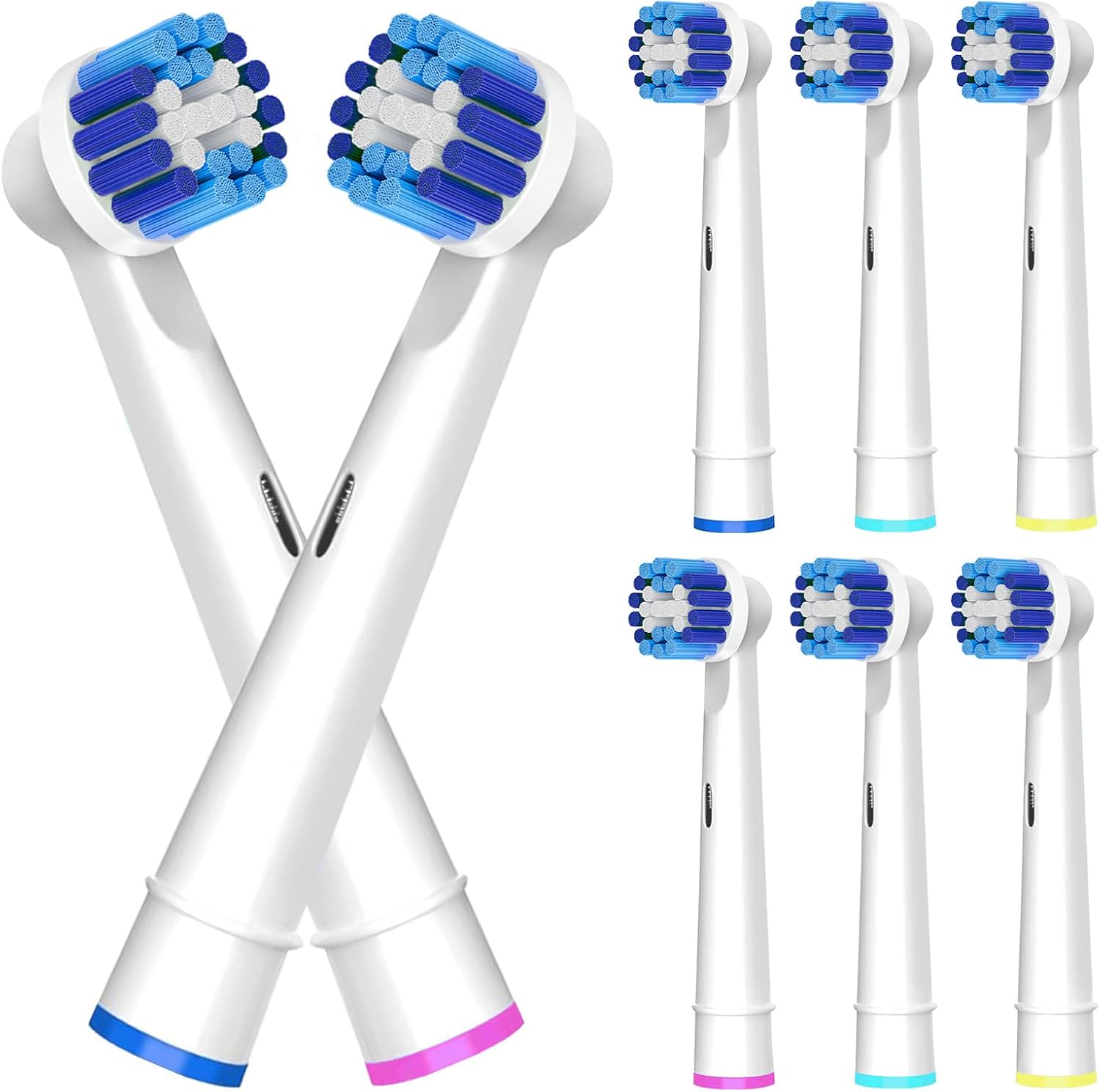 Sdiveson 8pc Replacement Brush Heads for Braun Oral-B electric toothbrushes (Precision Clean compatible)