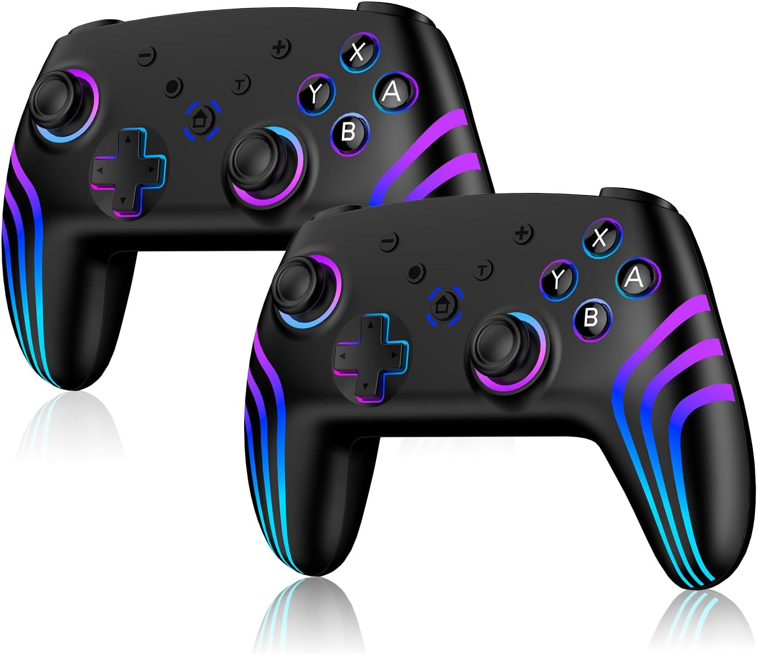Detalle de Riscvma 2pcs Manette Sans Fil pour Switch: RGB, Double Vibration et Turbo