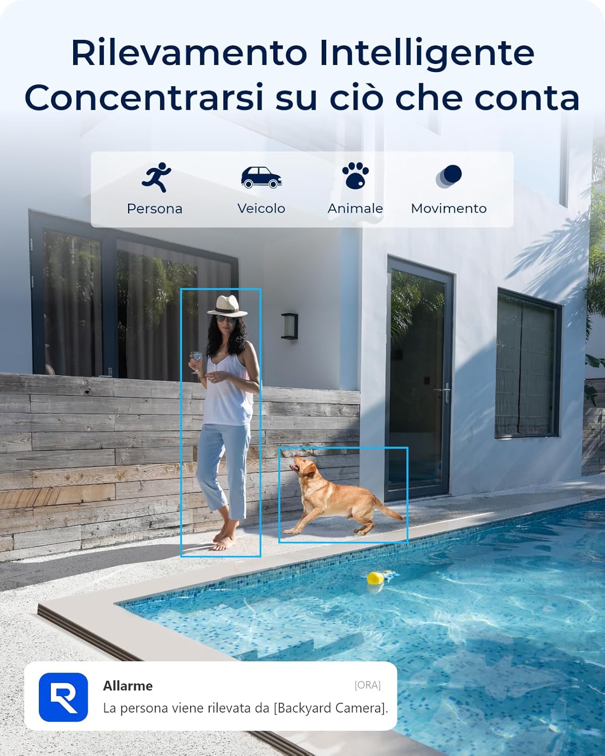 Detalle de Reolink 4K 360° PTZ Telecamera Wi‑Fi Esterno Kit, Senza Fili con Home Hub
