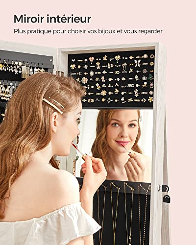 Thumbnail 8 de SONGMICS Armoire à Bijoux JBC62W : Organisateur 3-en-1 avec Miroir et Pivotement à 360°