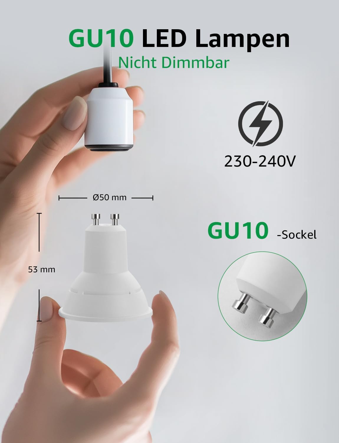 Thumbnail 4 de Lepro GU10 LED Warmweiß 2W, 2er-Pack – 2700K, 360 lm, 38° Abstrahlwinkel, nicht dimmbar