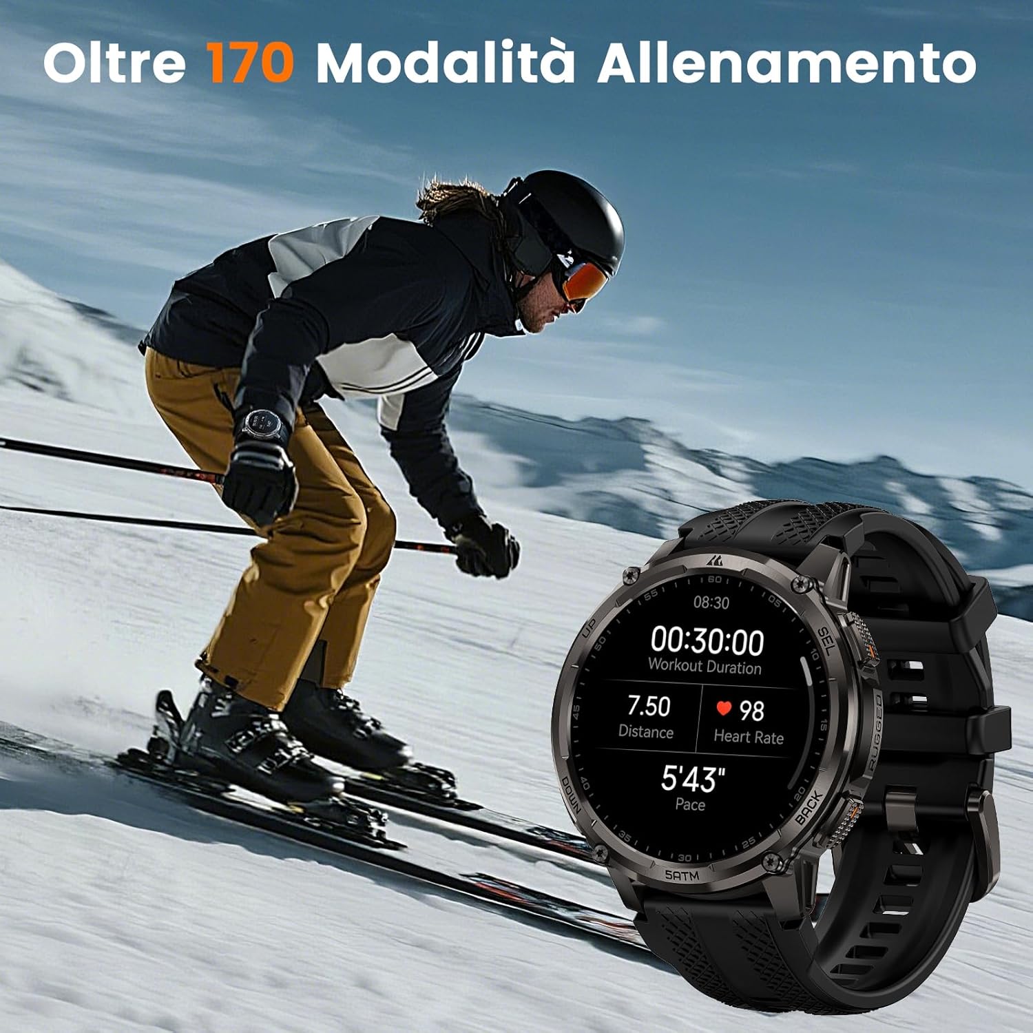 Thumbnail 6 de KOSPET Tank T4C: Smartwatch rugged con GPS, torcia LED e oltre 170 modalità sportive