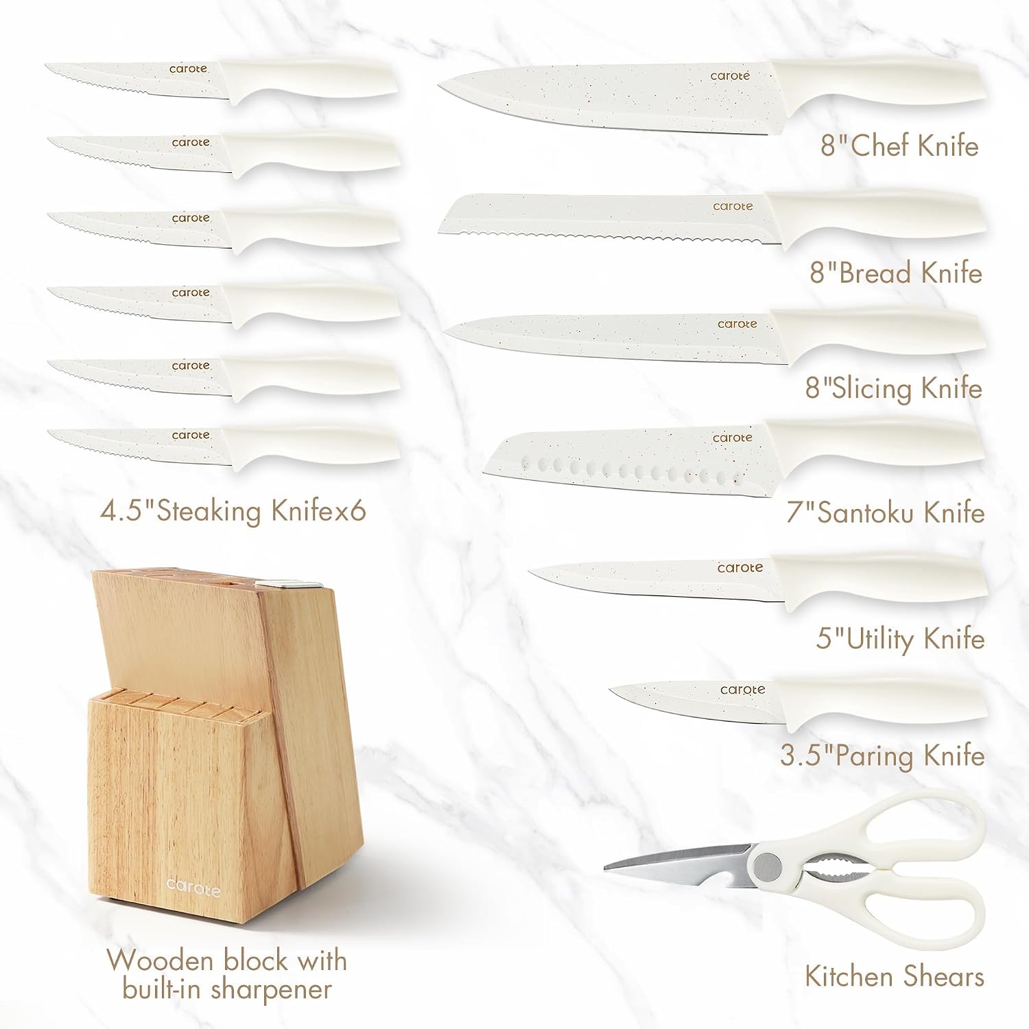 Detalle 2 de CAROTE 15-Piece Knife Set