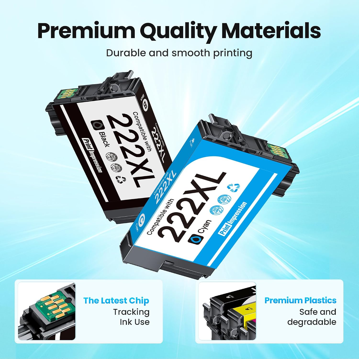 Thumbnail 3 de PrintImpression Epson 222XL Remanufactured Ink Cartridge 4-Pack, Black and Color