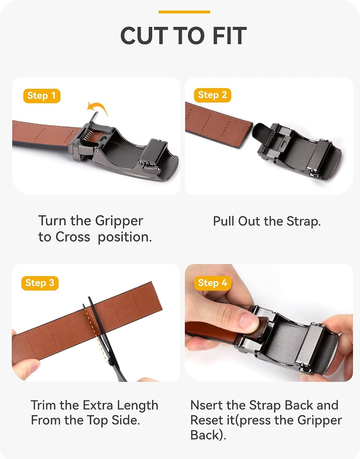 Thumbnail 4 de CHAOREN Ratchet Leather Belt 1 3/8"