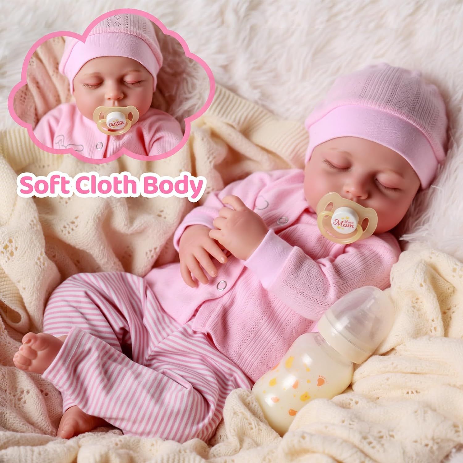 Detalle 2 de JIZHI Reborn Doll 17 inch lifelike baby girl doll