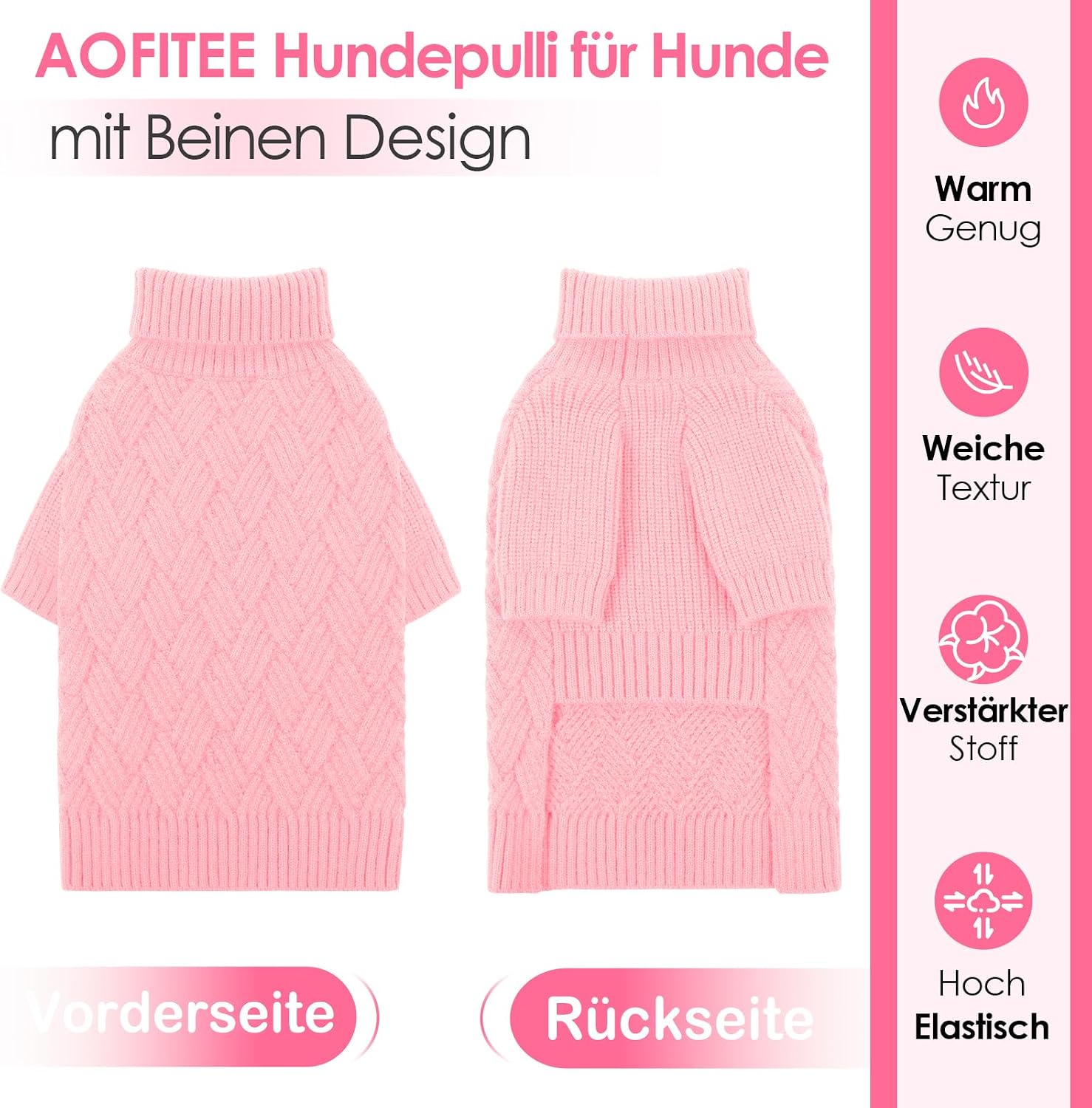 Thumbnail 5 de AOFITEE Hundepullover Rollkragen mit Beinen