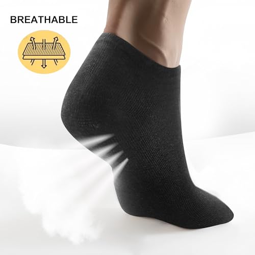Detalle de Lakpoau Chaussettes Homme 43-46 – Lot de 12 Paires Courts Sport Invisibles Noir