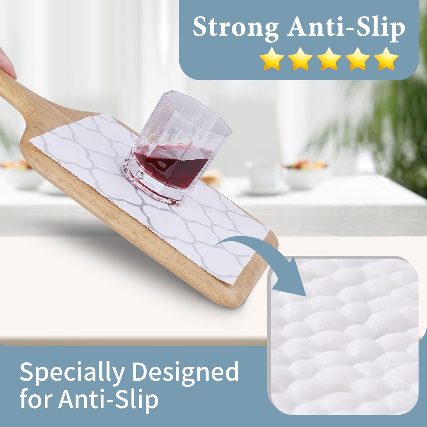 Thumbnail 1 de Shelf Drawer Liners for Kitchen Cabinets Non-Adhesive: Thickened PVC with Gold Quatrefoil Pattern (17.3 x 236.2 Inches)