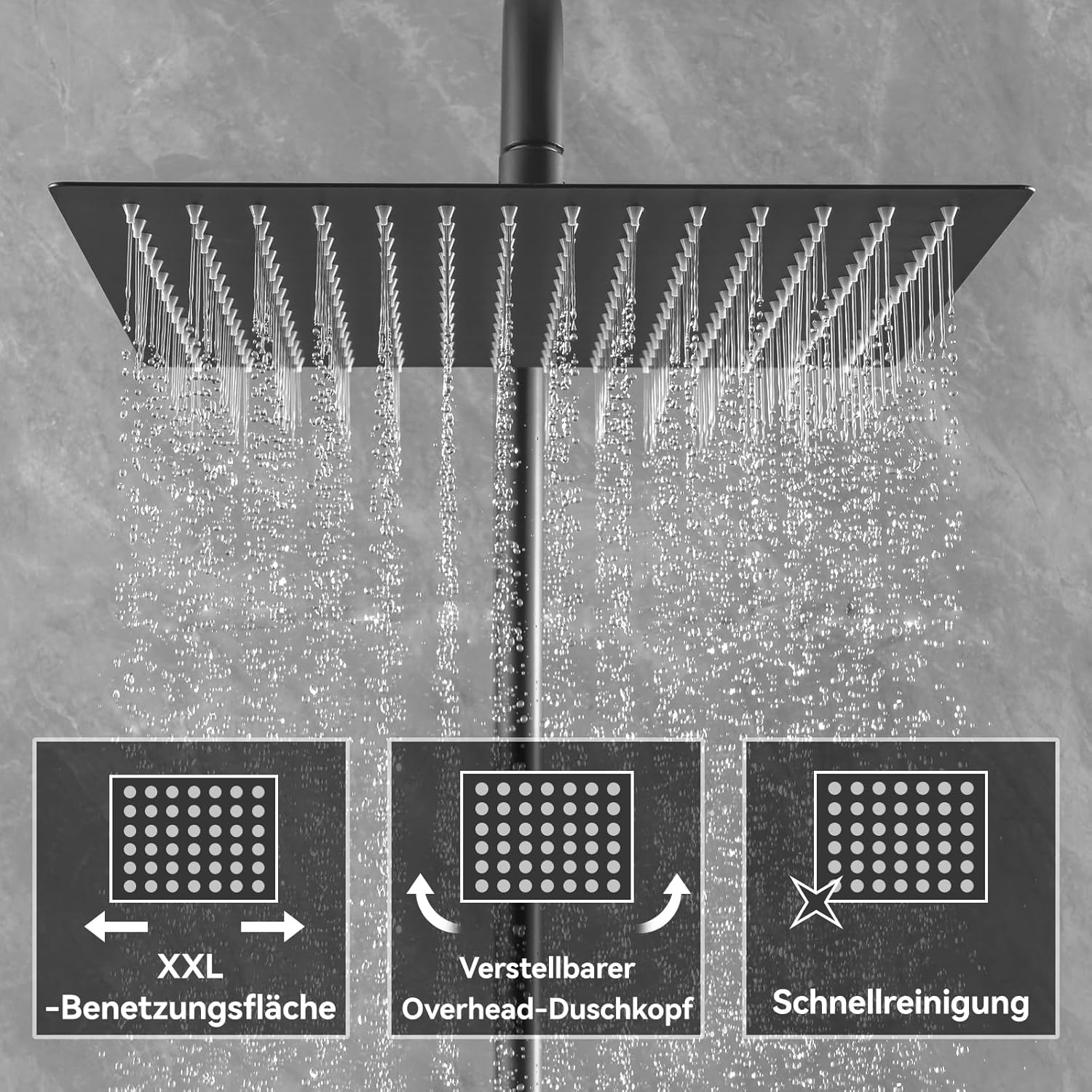 Detalle de Auralum Thermostat Duschsystem mit 30 cm Regendusche