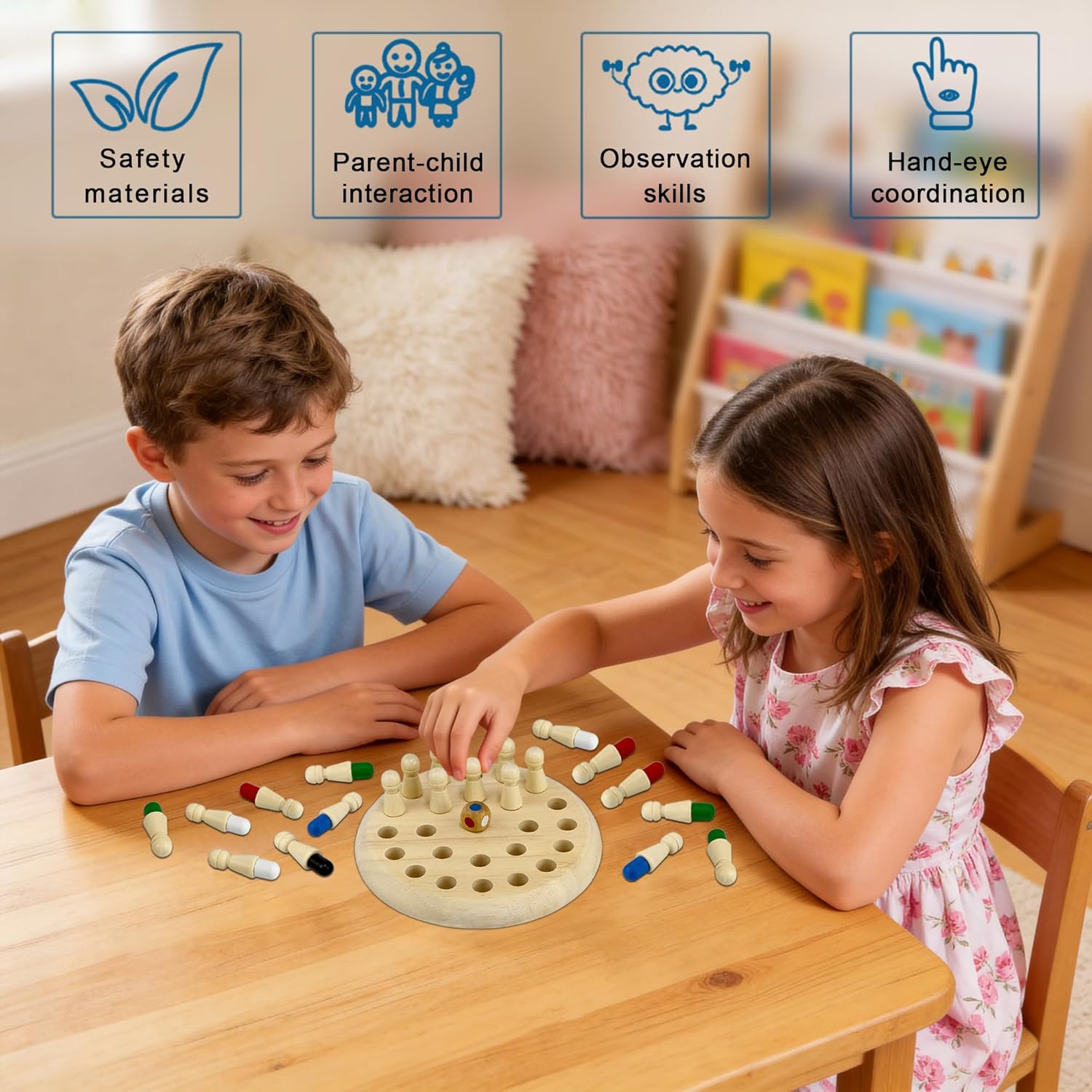 Thumbnail 1 de Vingahouse Wooden Chess Memory Match Stick Game with Storage Bag