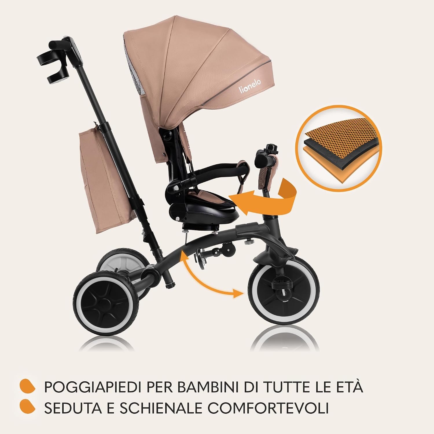 Thumbnail 4 de LIONELO Tris Plus 2in1: triciclo e passeggino pieghevole per crescere con il bambino