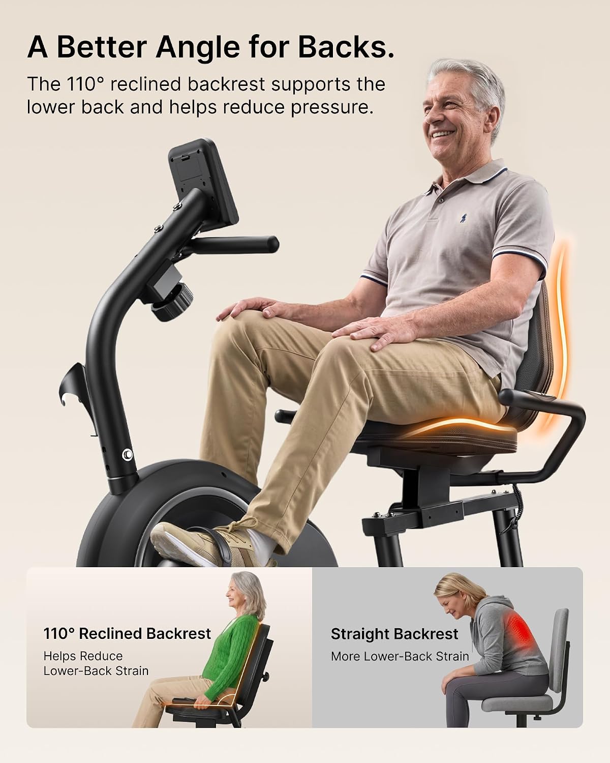 Detalle de MERACH Recumbent Exercise Bike with 8-Level Resistance