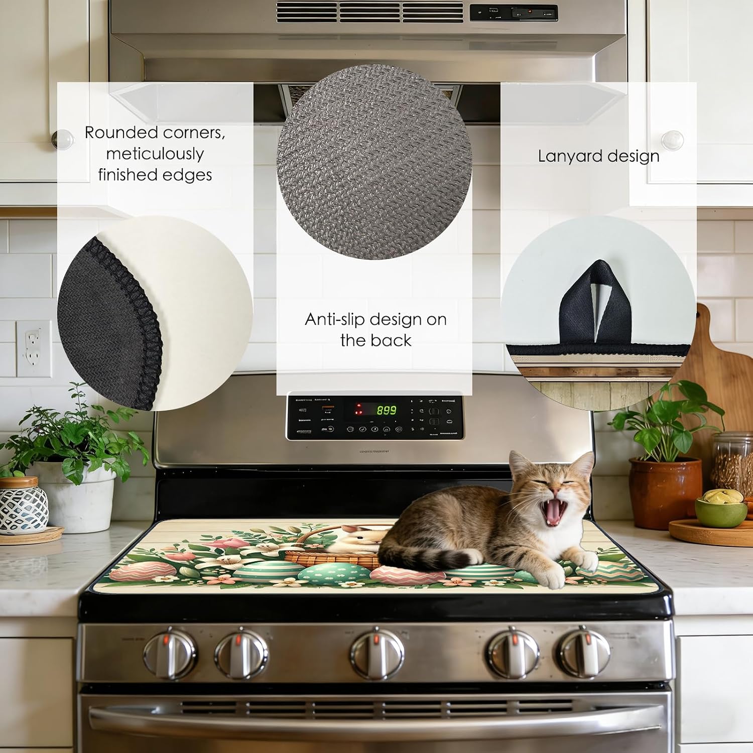 Detalle 1 de Nuxovilar Rabbit Basket Stove Cover, Diatom Mud Countertop Mat