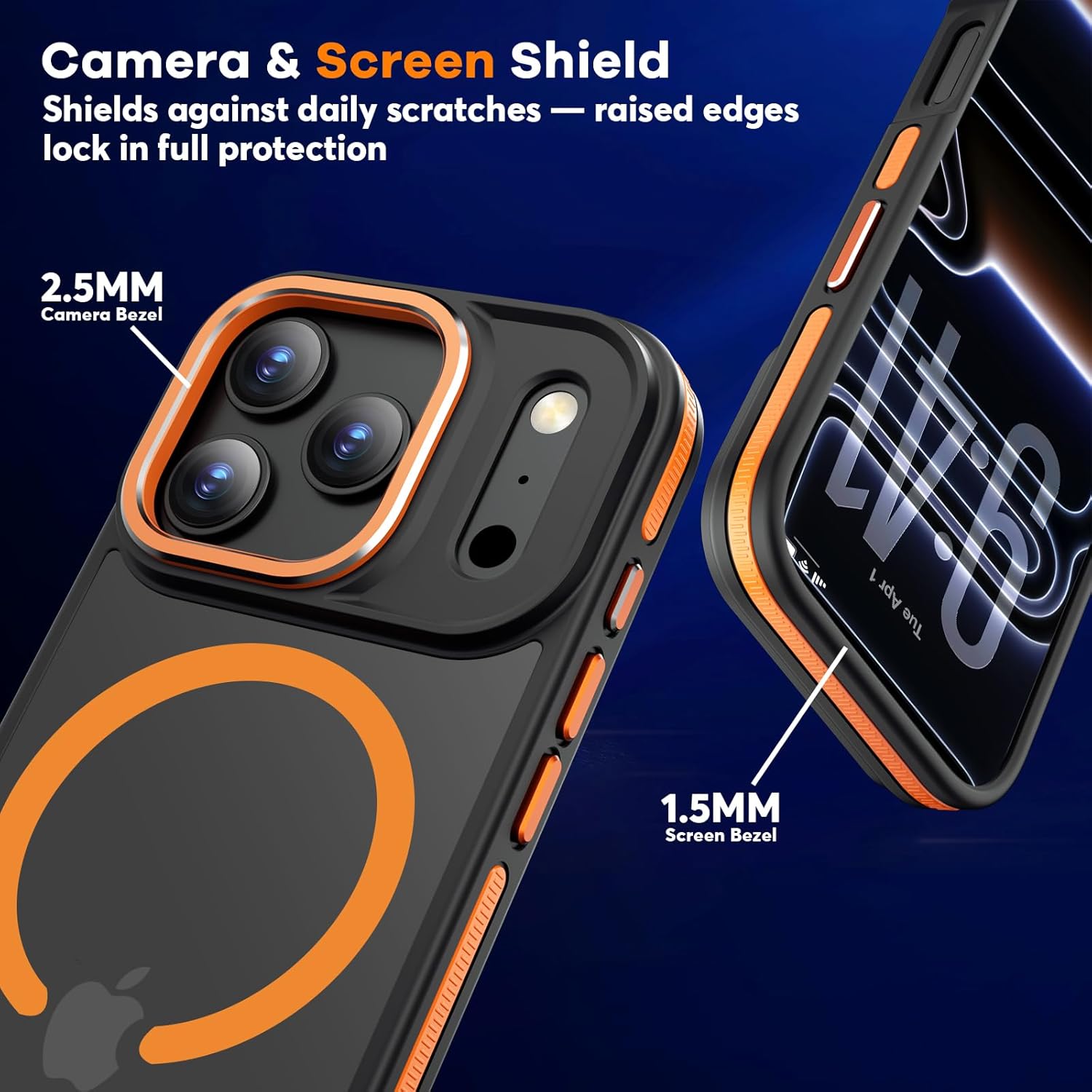Thumbnail 6 de Misscase Case for iPhone 17 Pro Max with MagSafe, Privacy Screen Protector and Military-Grade Protection – Orange 6.9" Translucent Bumper