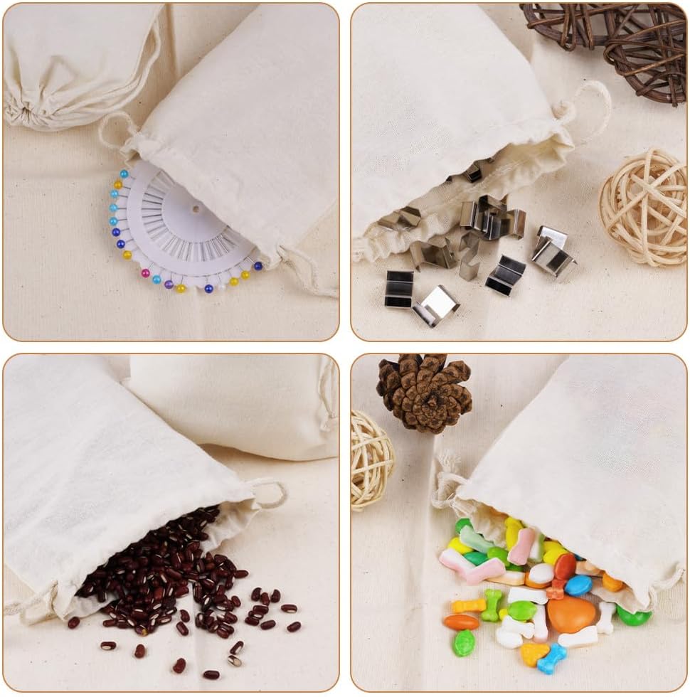 Thumbnail 6 de OFFCUP Baumwollsäckchen 25x30 cm – 10 Stück, Kordelzugbeutel zum Bemalen, DIY Stoffsäckchen für Geschenke und Dekoration