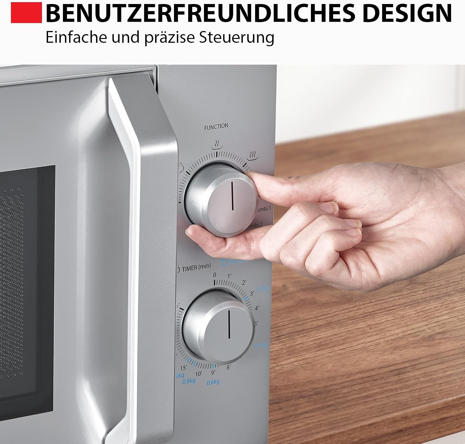 Detalle de Toshiba MW2-MG20PE(SL) Mikrowellenherd 700 W mit knuspriger Grill- & Kombigarfunktion