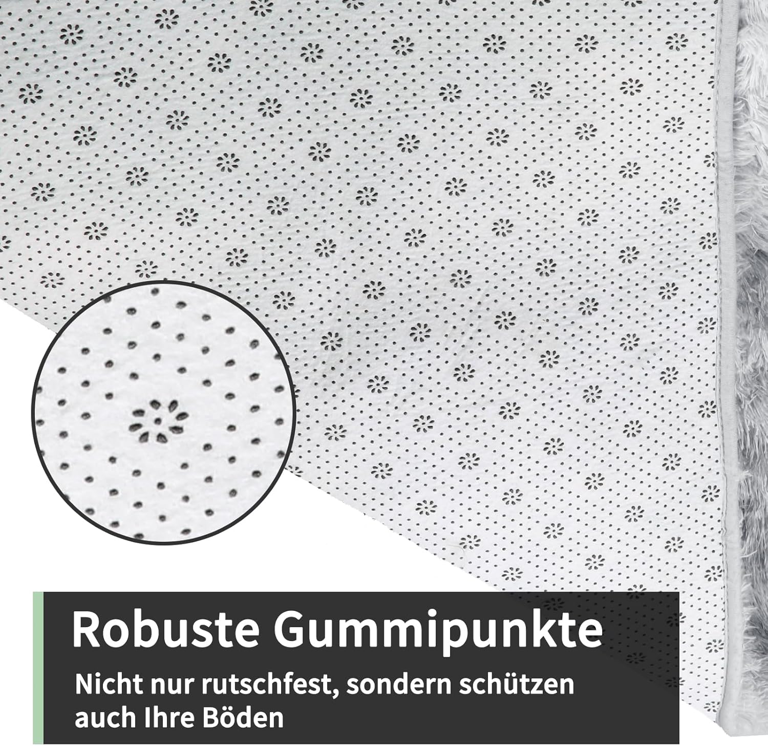 Thumbnail 3 de Sour Lemon Hochflor Teppich in Grau (240 x 340 cm) – waschbar, rutschhemmend, extra groß für Wohnzimmer & Schlafzimmer