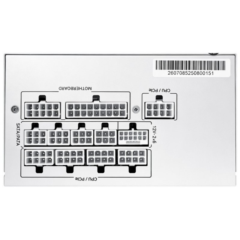 Detalle de Fuente de Alimentación ProGaming 850W 80+ Gold modular blanca con I-STOP