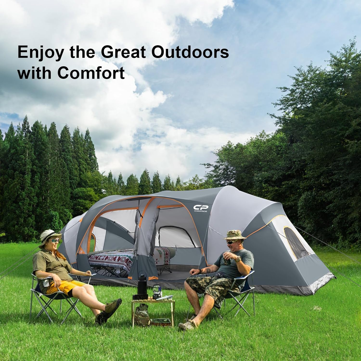 Detalle de CAMPROS CP Tent 12-Person 3-Room Family Tent